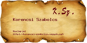 Korencsi Szabolcs névjegykártya