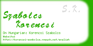 szabolcs korencsi business card